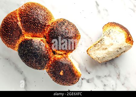 Poppy Seed Plaited White Loaf – FOODPIX WHITE Stock Photo