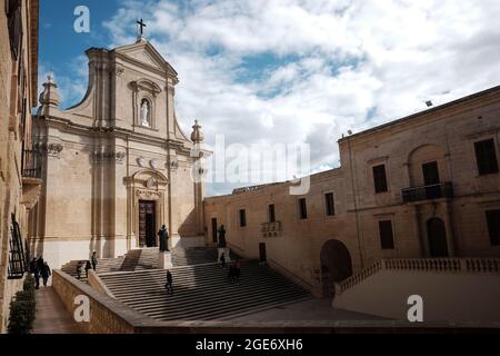 The Cathedral of the Assumption in Victoria, Gozo, Malta Stock Photo