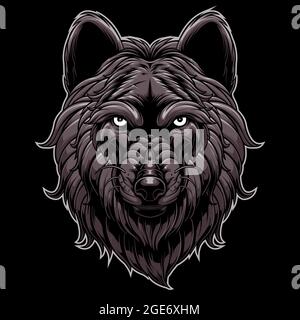 design vector animal head wolf Stock Vector