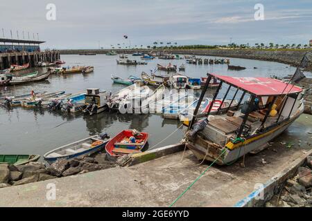 PANAMA CITY, PANAMA - MAY 27, 2016: Fishing boats in a port of Panama City Stock Photo