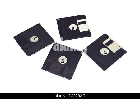 Floppy disks isolated on white background Stock Photo
