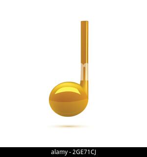 3d Golden Music Notes Vector isolated on white background illustration Stock Vector