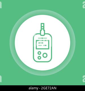 Blood glucose levels test color line icon. Outline pictogram for web page, mobile app, promo Stock Vector