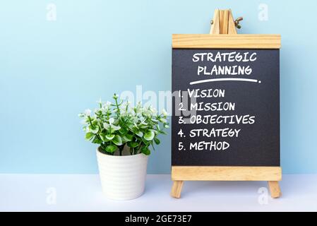 Five step of strategic planning - business concept Stock Photo