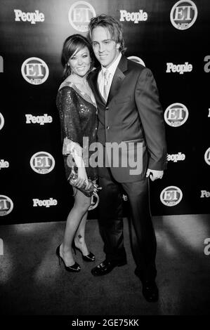 Larry Birkhead (R) attends arrivals for Entertainment Tonight and PEOPLE Emmy After Party at Walt Disney Concert Hall on September 21, 2008 in Los Angeles, California. Stock Photo