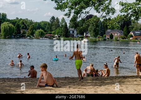 Kleiner Müggelsee, An der Düne, Badestrand, Berlin, Köpenick Stock Photo