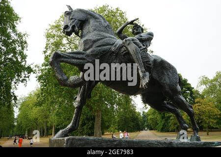 George Frederick Watts master piece  “Physical Energy” sculpture in Kensington Gardens, London, England, U.K Stock Photo