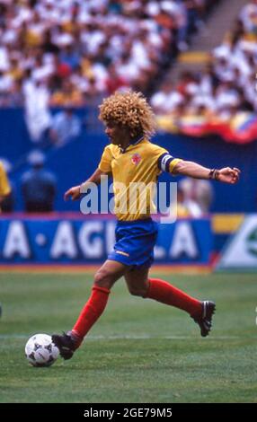 Carlos Valderrama captains the Colombian National Soccer team Stock Photo