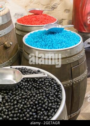 Pile of colorful candies at a candy shop Stock Photo