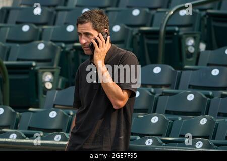 Denver, US, 16/08/2021, August 16 2021: San Diego general manager A. J. Preller before the game with San Diego Padres and Colorado Rockies held at Coors Field in Denver Co. David Seelig/Cal Sport Medi Stock Photo