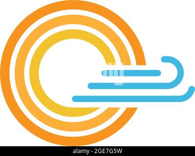 Sunset icon logo vector design template illustrator Stock Vector