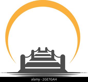 Sunset icon logo vector design template illustrator Stock Vector