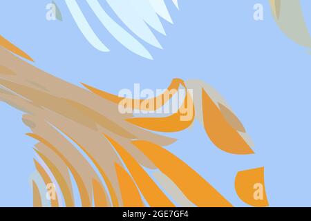 Abstract design background. Modern art. Curved line shapes. 2D rendering digital illustration. Stock Vector