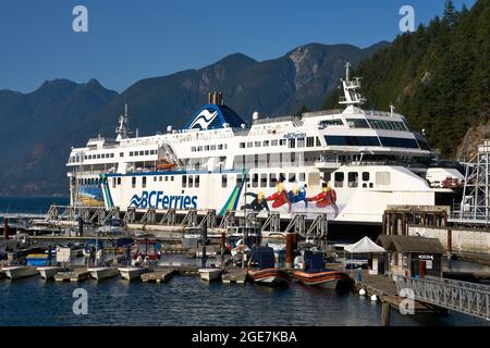 BC Ferries passenger and car ferry MV Coastal Renaissance docked at the Horseshoe Bay ferry terminal, West Vancouver, British Columbia, Canada Stock Photo
