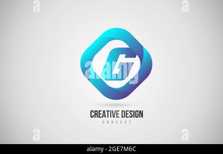 blue gradient G alphabet letter logo icon. Creative design for company Stock Vector