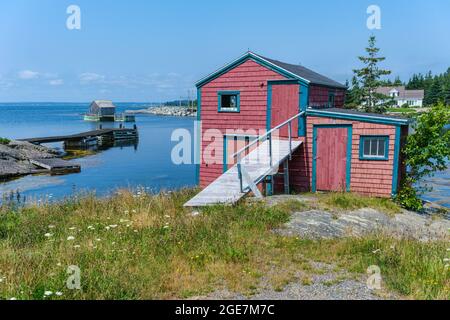 Fisherman hut in Blue Rocks community, Nova Scotia, Canada Stock Photo