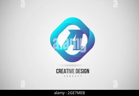 O creative blue gradient alphabet letter logo for branding and business ...