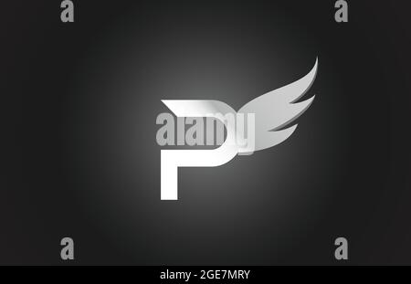 black and white L wing alphabet letter logo icon. Creative design for ...