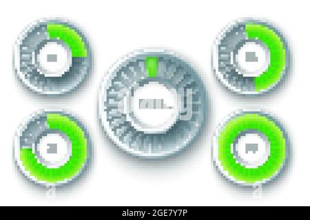 Set of Preloaders. Progress loading icons. Vector illustration. Stock Vector