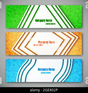 Set of three banners, abstract headers, vector illustration Stock Vector