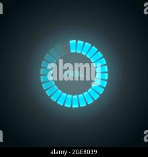 Glowing preloader and progress loading bar, vector illustration Stock Vector