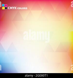 Abstract blurred colorful pattern with triangles. Vector background. CMYK colors Stock Vector