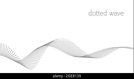 Simple abstract dotted wave on white background. Minimal vector graphic pattern Stock Vector