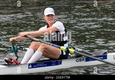 L.R.Henry of Leicester Rowing Club rowed in the final of the Princess Royal Challenge Cup at Henley Royal Regatta (2021) but lost to L.E.B.Anderson Stock Photo