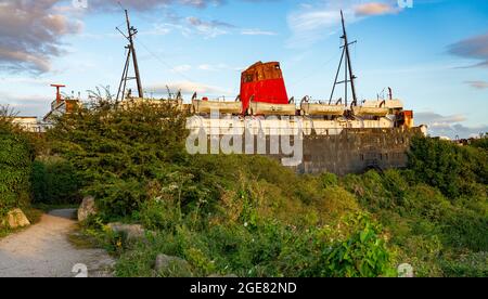 Duke of Lancaster abandoned ship, Mostyn, River Dee, North Wales. Image