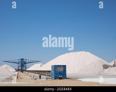 Salt production in Alicante, Spain Stock Photo