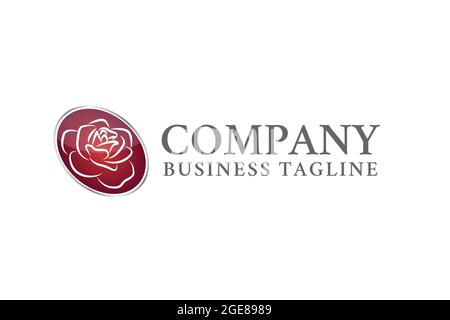 Nice Business Logo with Rose Flower Stock Vector