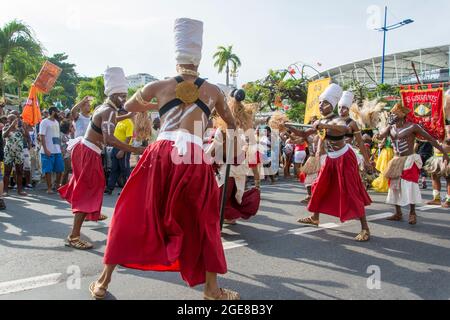 Salvador, Bahia, Brazil - January 24, 2016: Cultural demonstration 'Caminhada Raizes' with various groups from the interior cities of Bahia. Stock Photo