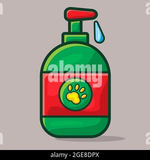 dog shampoo bottle isolated cartoon vector illustration in flat style Stock Vector