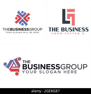 Business service consulting with humans people group icon logo Stock Vector