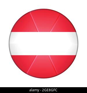 Glass light ball with flag of Austria. Round sphere, template icon. Austrian national symbol. Glossy realistic ball, 3D abstract vector illustration Stock Vector