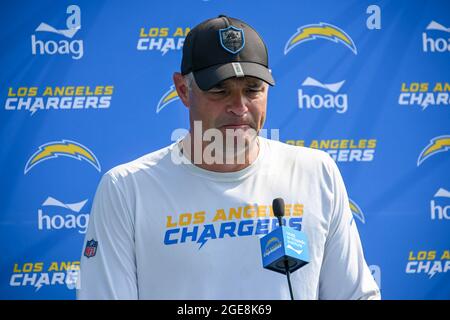 Los Angeles Chargers offensive coordinator Joe Lombardi speaks to the media  after training camp on Tuesday, Aug 17, 2021, in Costa Mesa, Calif. (Dylan  Stock Photo - Alamy