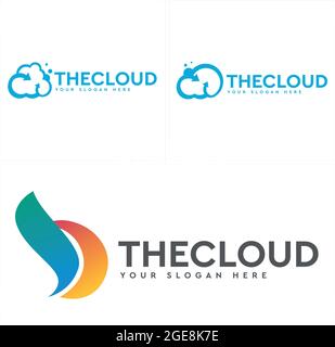 Web application service with icon cloud storage logo Stock Vector