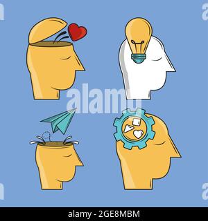 life skills icons Stock Vector