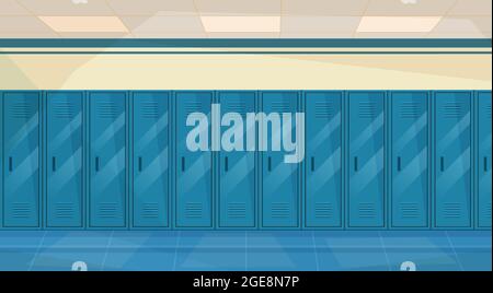Empty School Corridor Stock Vector