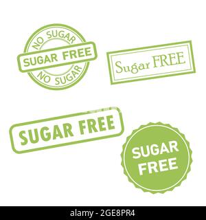 Vector sugar free stamps isolated on white background. Set of Stamps. Stock Vector