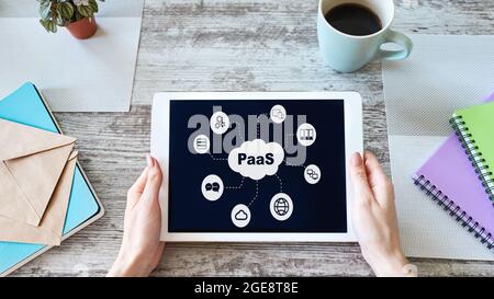 PaaS - Platform as a service. Technology and internet concept on screen Stock Photo