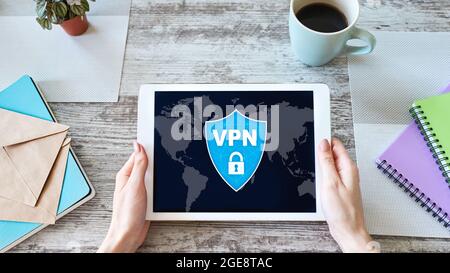 VPN - Virtual perivate network. Internet conncetion privacy concept Stock Photo