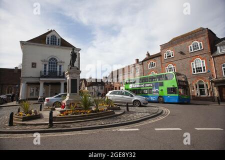 Views of Wallingford town centre including the town hall in Oxfordshire in the UK Stock Photo