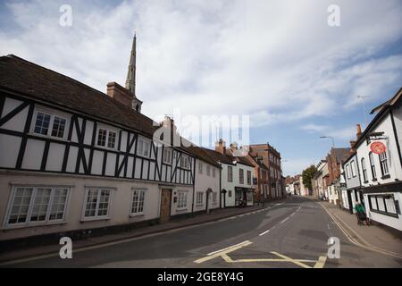 Views of old buildings on the High Street in Wallingford, Oxfordshire in the UK Stock Photo