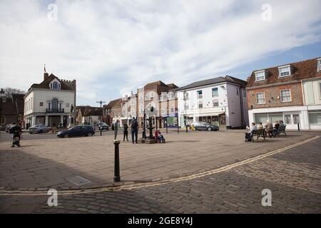 Views of the town centre in Wallingford, Oxfordshire in the UK Stock Photo