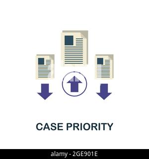 Case Priority flat icon. Colored sign from customer service collection. Creative Case Priority icon illustration for web design, infographics and more Stock Vector