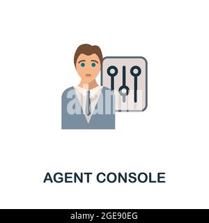 Agent Console flat icon. Colored sign from customer service collection. Creative Agent Console icon illustration for web design, infographics and more Stock Vector