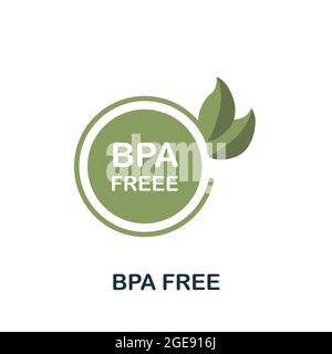 Bpa Free icon. Flat sign element from eco friendly product collection. Creative Bpa Free icon for web design, templates, infographics and more Stock Vector