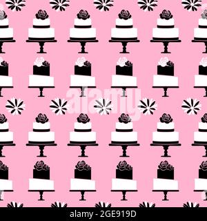 Modern Cake Seamless Pattern Background Stock Vector