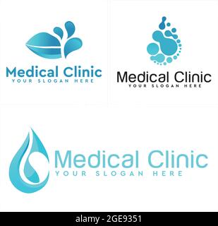 Blue water leaf plant icon symbol initial logo  Stock Vector